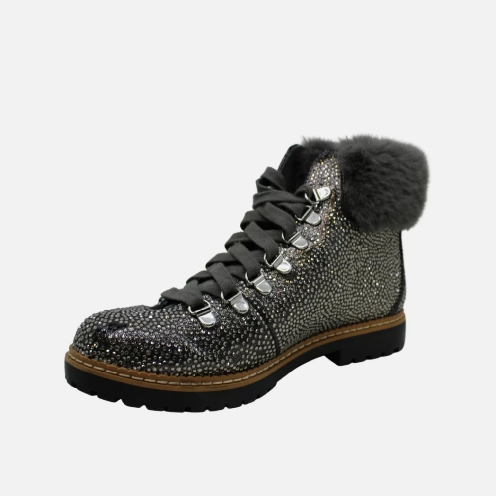 INC International Concepts Womens Pravale Leather Almond Toe, Pewter, Size 6 M